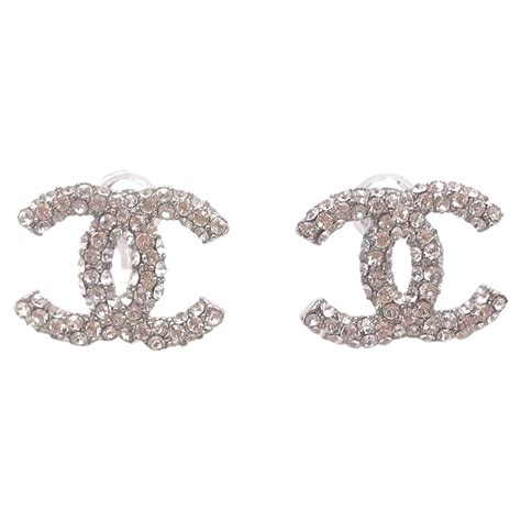 chanel cc pierced earrings